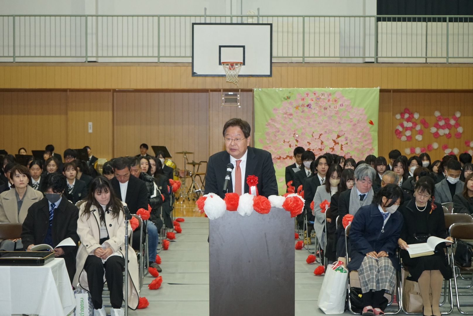 白頭学園 建国高等学校 第75期 卒業式 参加 (1.31)